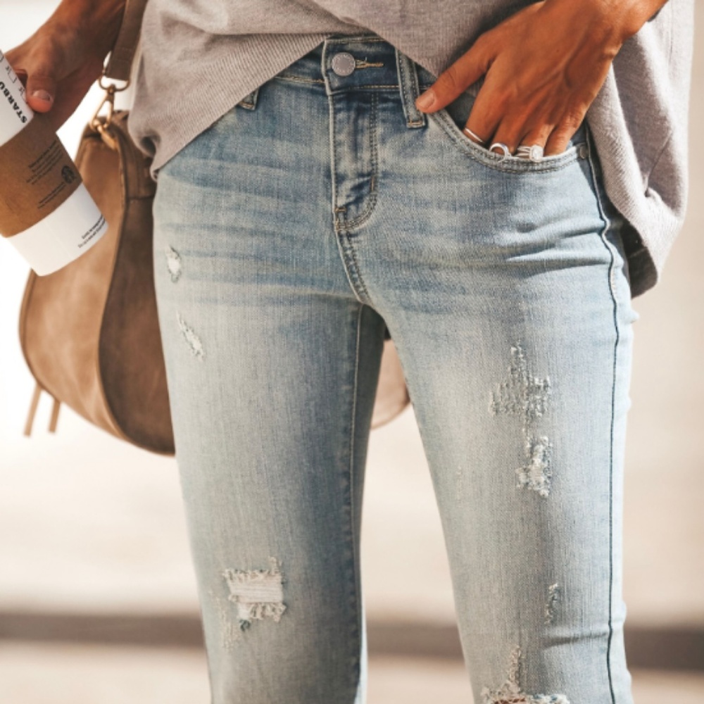 SKYLA Light Wash Distressed Skinny Jeans - Picture 5 of 6